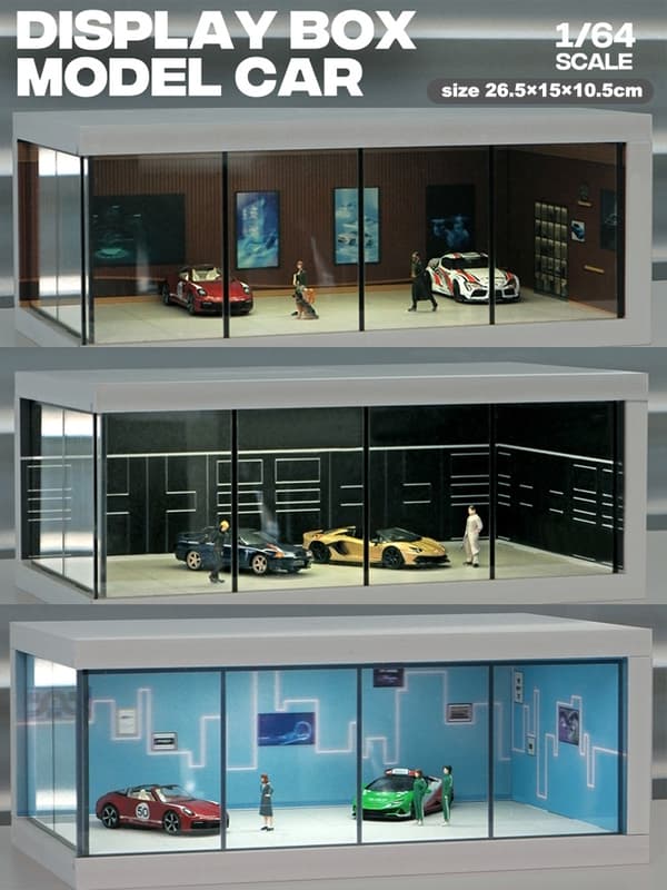 1/64 Garagescene Model Scene med Light Version Simuleringsmodel Scene Dekoration Samling (Eksklusive dukker og bilmodeller)