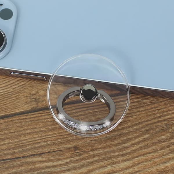 Diamant Transparent 360° Roterende Telefonringholder Universal Greb til iPhone iPad Tablet
