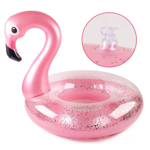 Flamingo Pool Float - Fun Beach Floaties, Uppblåsbara Poolrör Partyleksaker Sommarpool Raft Lounger för vuxna och barn