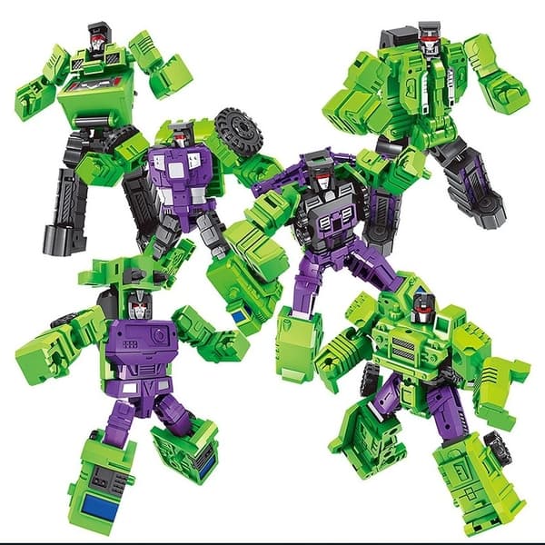 6-i-1 Mini Devastator actionfigur robotlegetøj - bedste gave til børn, 22 cm transformerbar plast