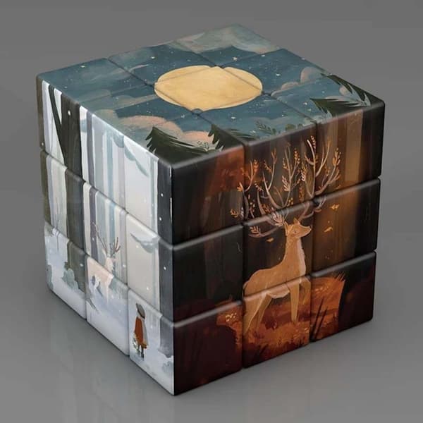 3x3x3 Magic Cube Planeter Astronauter Berömda målningar Kändiskonst Magic Cube Barnpussel Magic Cube Leksaker Gåvor