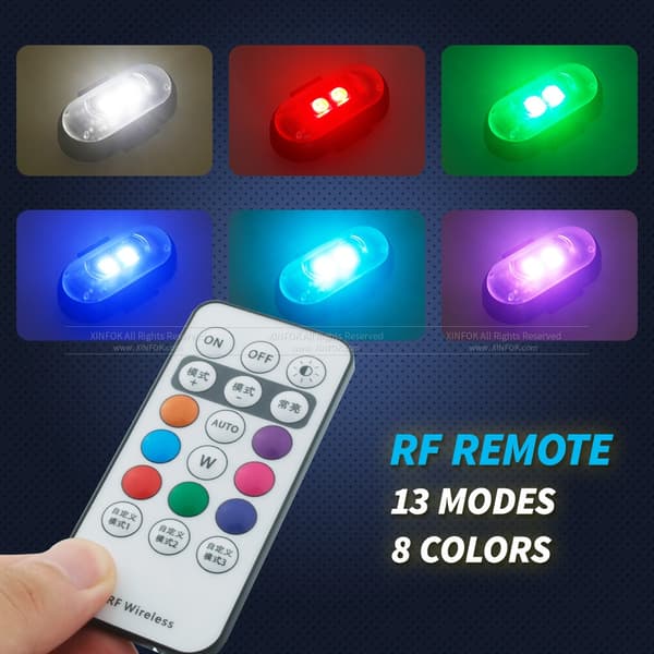 RGB LED-fly Strobelys Motorcykellys LED-blitzposition Trådløst lys Fly Helikopter Advarselslys