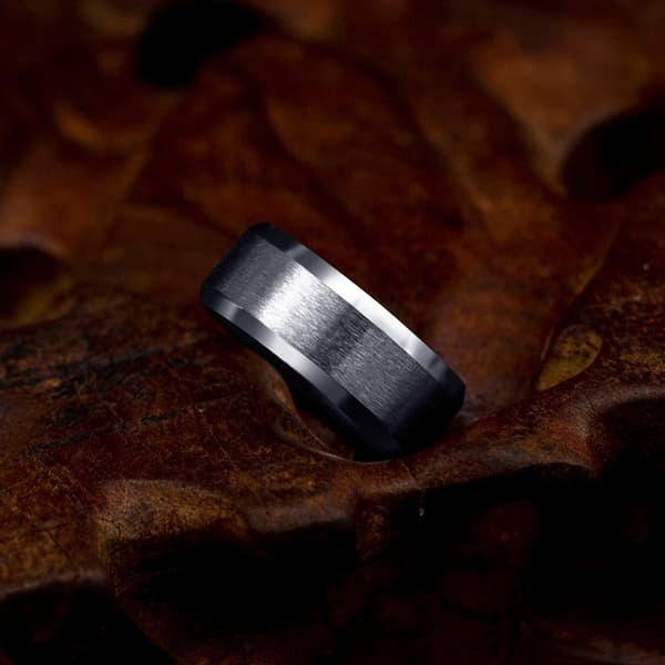 Ring Mænd 2023 Mode Titanium Stål Sort Klassisk Ring Til Mænd Bryllup Bands Mandlige smykker