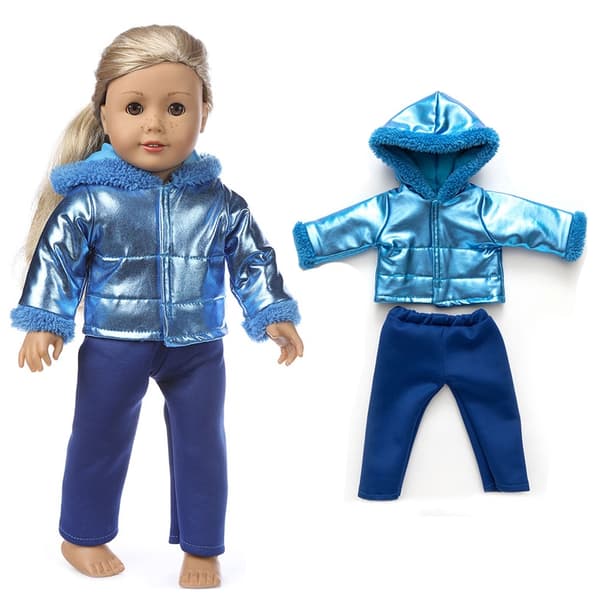 18 tums dockkläder vinterjacka för 43 cm nyfödd docka, outfit jacka