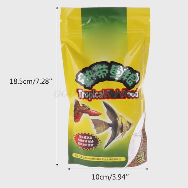 Akvarium Tropiskt fiskfoder Småfiskfoder Spannmål 88g Läckert foder Speciellt för Guppy Lanternfisk 1 Påse