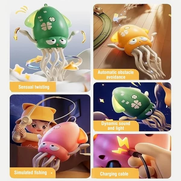 Dancing Octopus Toy with Lights & Music - Elektrisk Crawling Stress Relief Present för barn