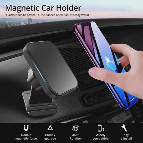 Magnetisk Bilholder Luftventilmontering Universal Dashboard Stander til iPhone Samsung Xiaomi