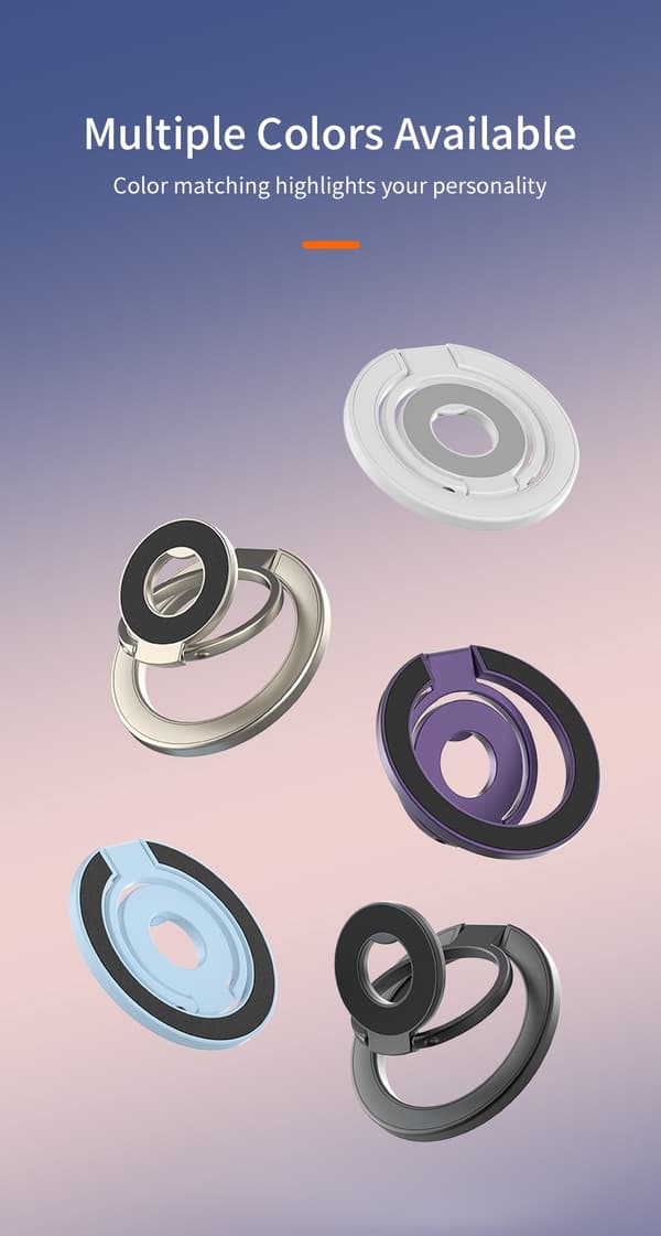 MagSafe dobbeltsidet magnetisk telefonringholder, foldbart stativ, grebbeslag til iPhone