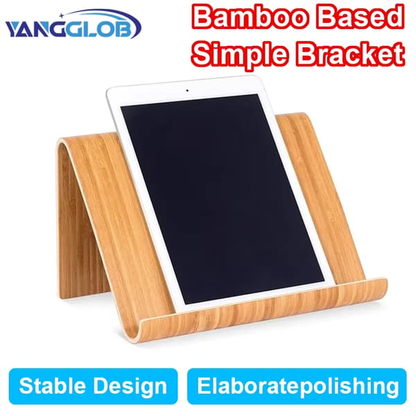 Multifunktionel bambus træ universal tablet & telefon stander til iPad Samsung desktop