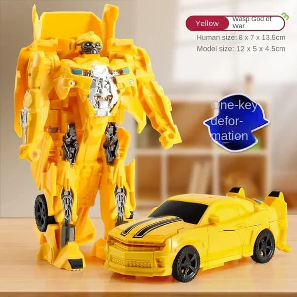 Et-trins deformation bilrobotlegetøj - transformerende actionfigur til børn, puslespilsmodel