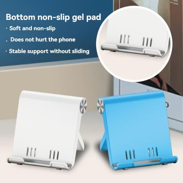 Bærbar, foldbar telefonholder i ABS-materiale til smartphones og tablets