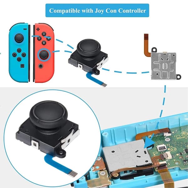 Joycon Joystick Udskiftning til Switch NS / Switch Lite / Switch OLED Venstre Højre Controller Reparationsdele 3D Analog Thumb Stick