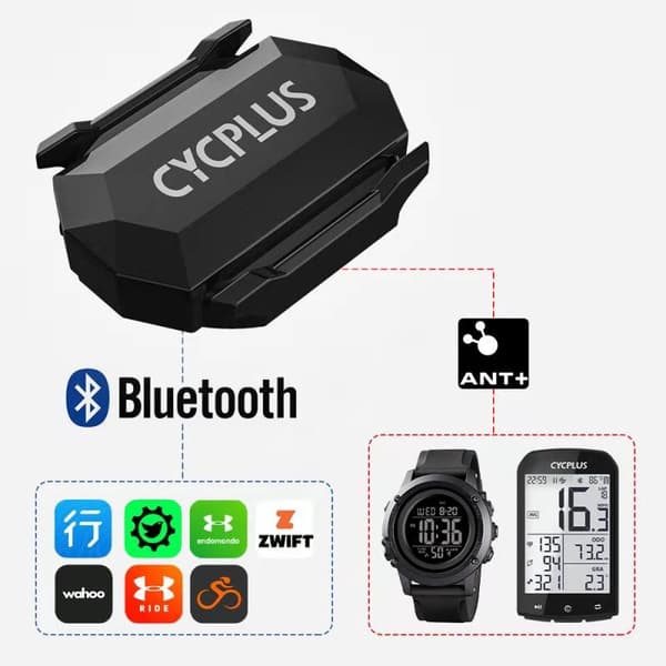 CYCPLUS Cykelcomputer med dobbelt sensor, speedometer, ANT+, Bluetooth, vandtæt, GPS, cykeltilbehør