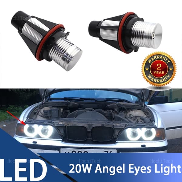 20W fejlfri hvide LED Angel Eye ringmarkeringspærer til BMW E87 E39 M5 E60 E61 E63 E64 M6 E65 E66 E83 X3 E53 X5