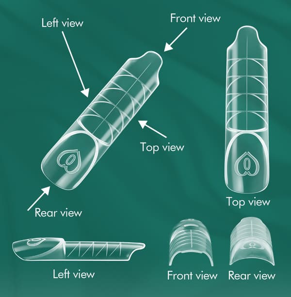 Nailpop Space Nail Dual Forms - 15 størrelser til polygel-extensions, genanvendelig