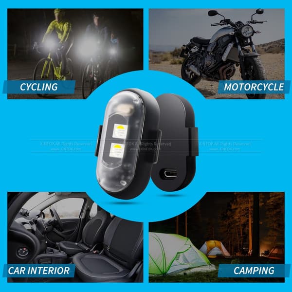 RGB LED-fly Strobelys Motorcykellys LED-blitzposition Trådløst lys Fly Helikopter Advarselslys