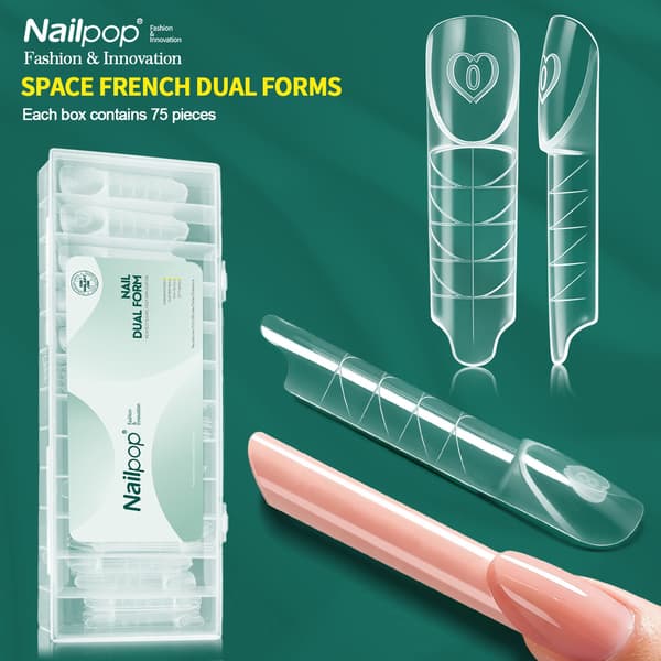 Nailpop Space Nail Dual Forms - 15 størrelser til polygel-extensions, genanvendelig