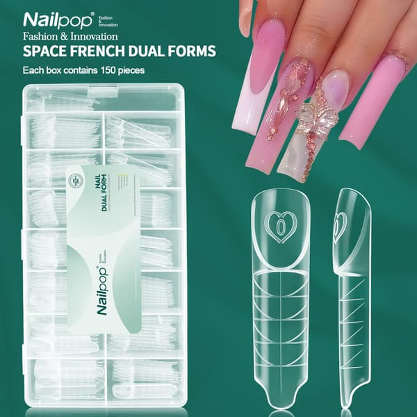 Nailpop Space Nail Dual Forms - 15 størrelser til polygel-extensions, genanvendelig