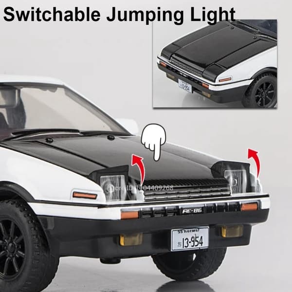 1:30 Skala Initial D AE86 Legetøjsbilmodel Legeringskarosseri Gummidæk Støddæmpning Pull Back Simuleringskøretøjer Drengefødselsdagsgave