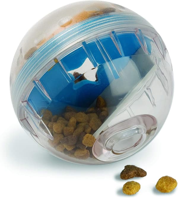IQ Treat Ball Hundegodbidsdispenser Legetøjsbold Interaktiv Hundelegetøj - 10 cm Hundefoderstimulering, Langsom Foder