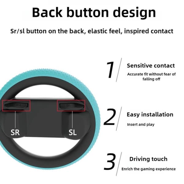2 stk. rat til Switch 2 Joy-Con Controller Switch2 Joy-Con 2 Racing Wheel Hand Grip til Mario Kart World 8 Deluxe