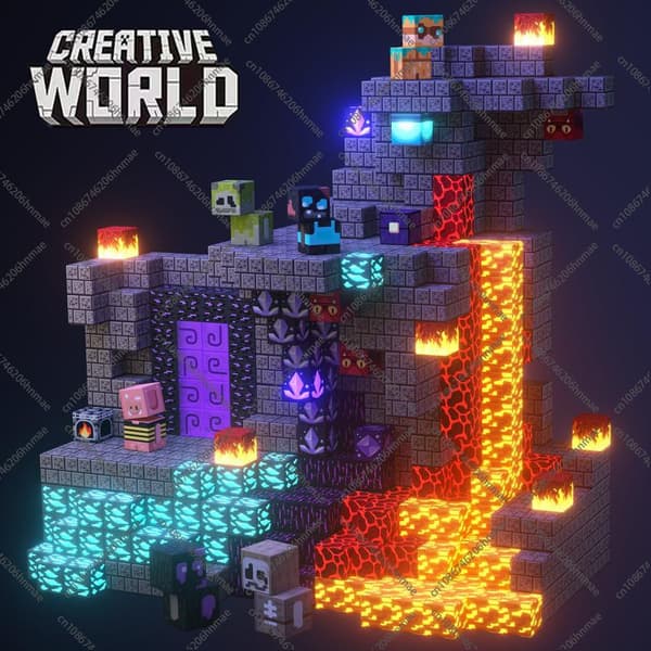Magnetiske byggeklodser sæt til børn 3+ - Mine World Magnet Cube Stabling Construction Legetøj