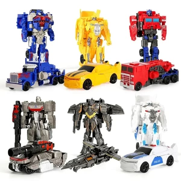 Et-trins deformation bilrobotlegetøj - transformerende actionfigur til børn, puslespilsmodel