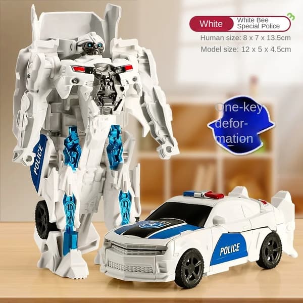 Et-trins deformation bilrobotlegetøj - transformerende actionfigur til børn, puslespilsmodel