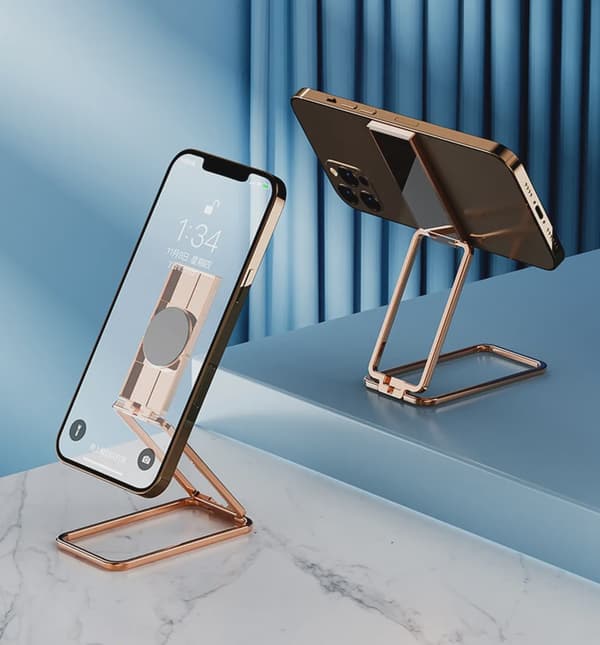 Universal zinklegering foldbar ringtelefonholder magnetisk biltablet skrivebordsgreb