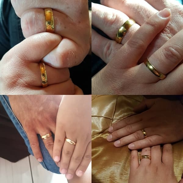 Letdiffery Simple 2/4/6/8mm rustfrit stål vielsesringe Golden Glat Kvinder Mænd Parring Modesmykker