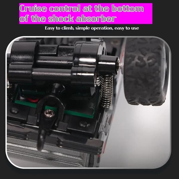 1:64 Speed ​​​​Mini terrängfjärrkontroll Billegering Cool belysning Stötdämpning Bordsdator Tävlingsleksak Liten present