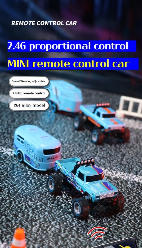 1:64 Speed ​​​​Mini terrängfjärrkontroll Billegering Cool belysning Stötdämpning Bordsdator Tävlingsleksak Liten present