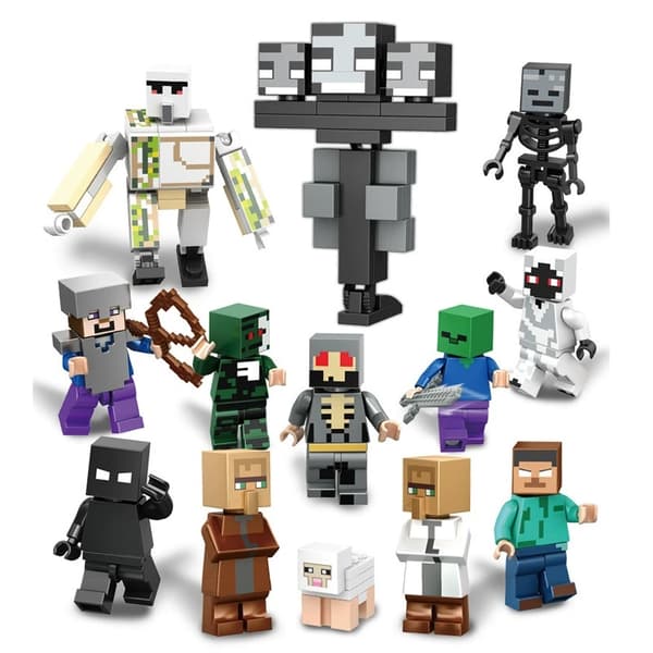 MOC29 Minecraft Educational Building Blocks Toy - Rolig Pixel Doll Present för barnens dag
