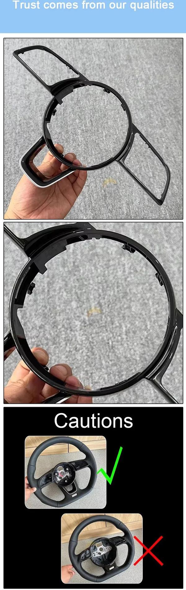 Passer til Audi A4 B9 A3 8Y sort ramme ratknapper lakeret ramme bildele