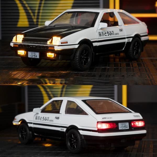 1:30 Skala Initial D AE86 Legetøjsbilmodel Legeringskarosseri Gummidæk Støddæmpning Pull Back Simuleringskøretøjer Drengefødselsdagsgave
