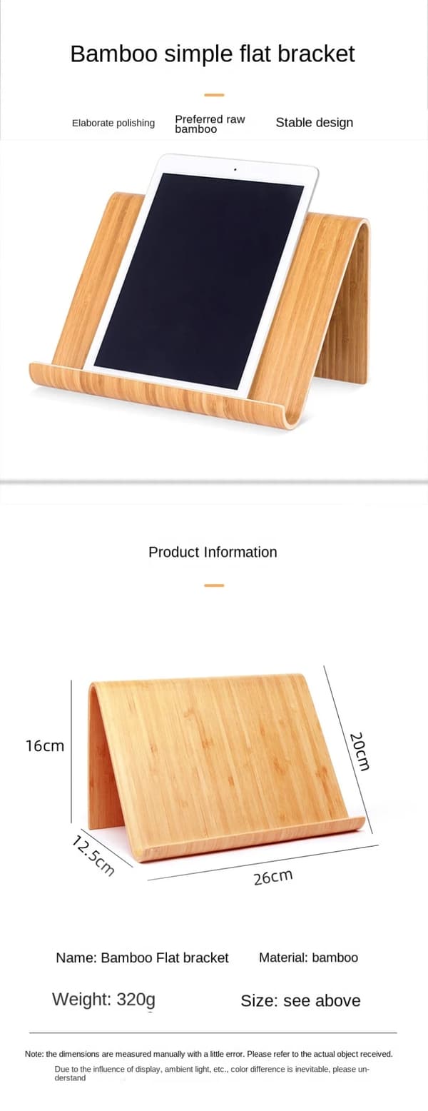 Multifunktionel bambus træ universal tablet & telefon stander til iPad Samsung desktop