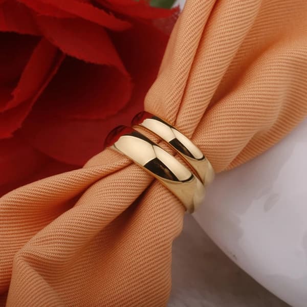 Letdiffery Simple 2/4/6/8mm rustfrit stål vielsesringe Golden Glat Kvinder Mænd Parring Modesmykker