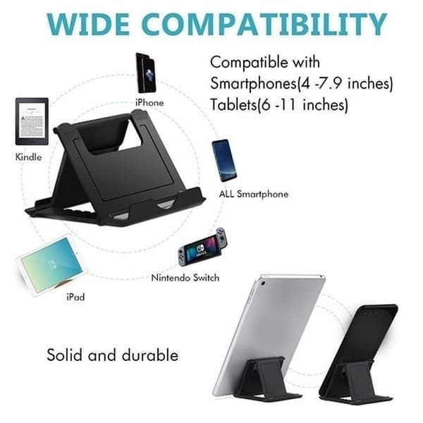 Mini bærbar, foldbar universal plastik telefon-tabletholder