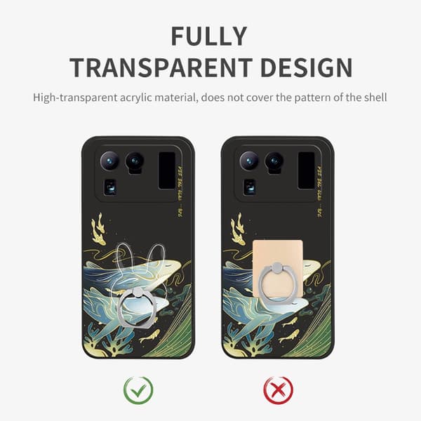 Transparent Fingerring Mobilholder Stativ til iPhone X Samsung Smartphone Bilmontering