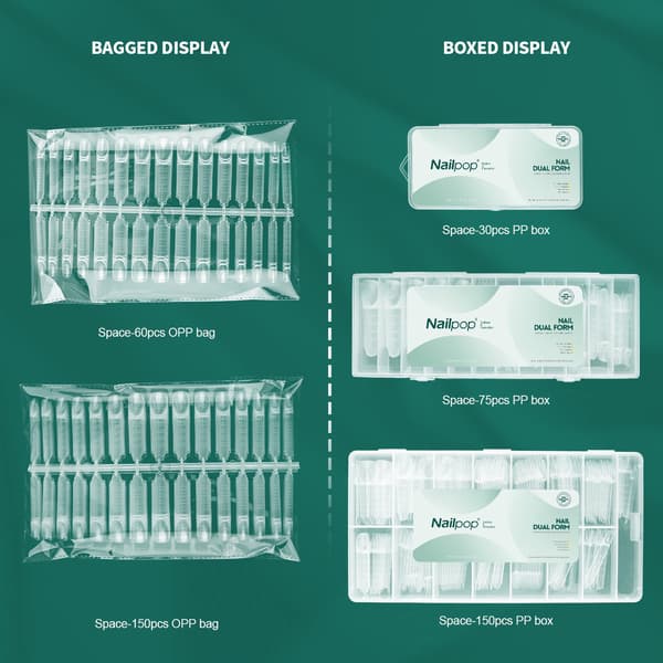 Nailpop Space Nail Dual Forms - 15 størrelser til polygel-extensions, genanvendelig