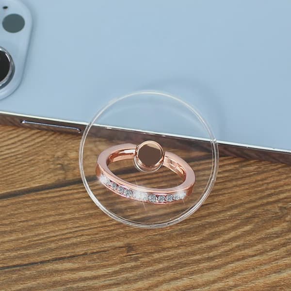 Diamant Transparent 360° Roterende Telefonringholder Universal Greb til iPhone iPad Tablet