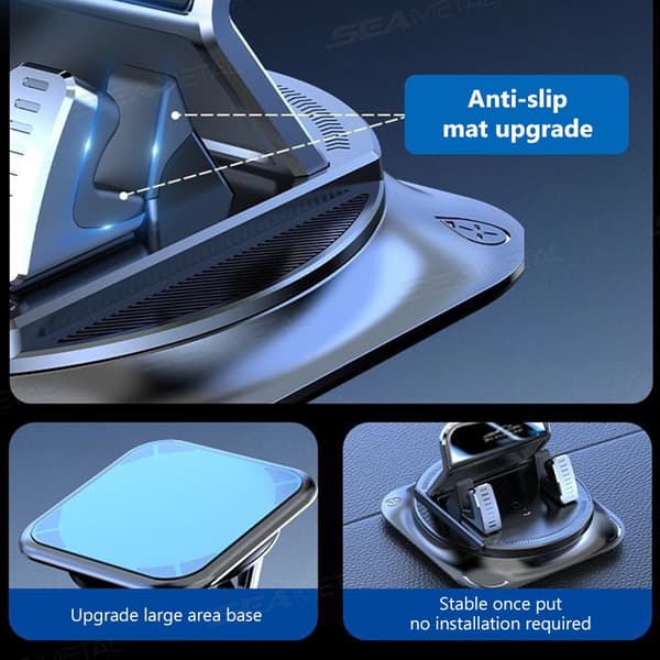 SEAMETAL Universal Bilholder Skridsikker Dashboardmontering til Xiaomi iPhone GPS