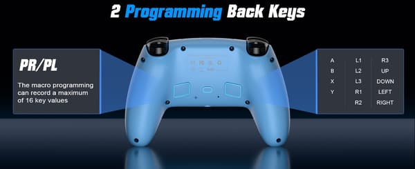Trådløs controller til PS5/PS5 Pro/PS5 Slim/PC med Hall Joystick, dobbelt vibrations-gamepad, Turbo Dual Sense-programmering