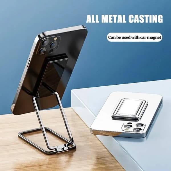 Universal zinklegering foldbar ringtelefonholder magnetisk biltablet skrivebordsgreb