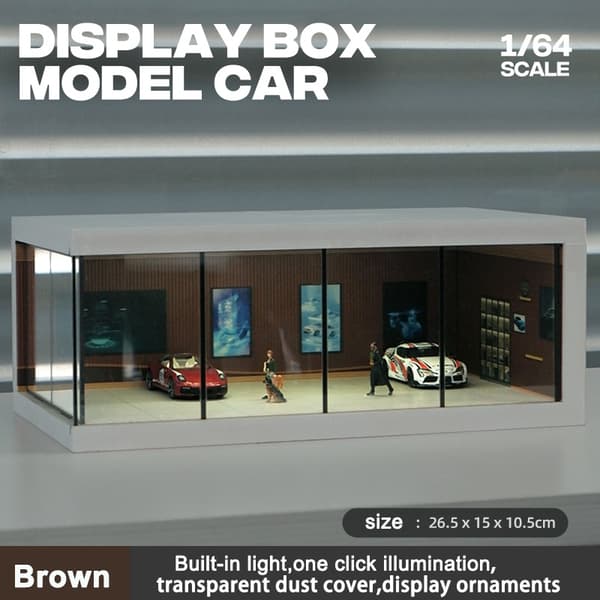1/64 Garagescene Model Scene med Light Version Simuleringsmodel Scene Dekoration Samling (Eksklusive dukker og bilmodeller)