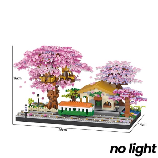 Cherry Blossom Mini Sakura Tree Building Blocks Set - DIY Light Treehouse Model Present för henne