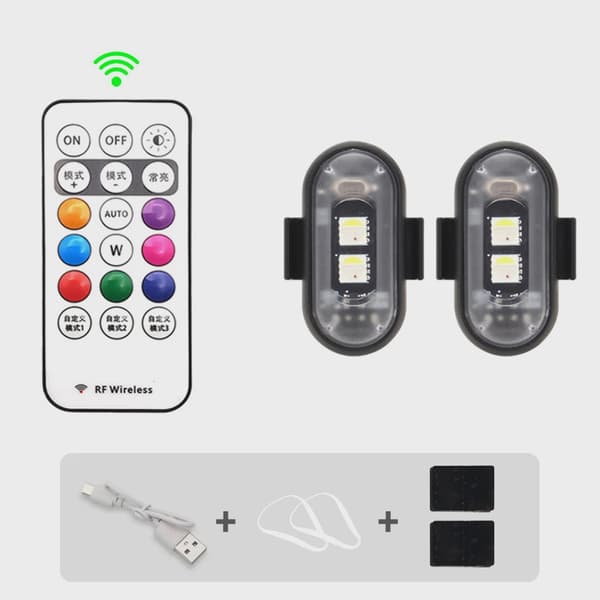 RGB LED-skootterin strobovalot langattomat pyörän vilkkuvalot sijainnin varoitustarvikkeet