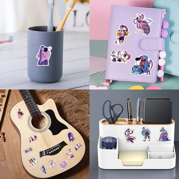 55 STK KPop Demon Hunter Stickers - Søde Derpy Tiger Decals til telefon, bærbar computer, skateboard og mere