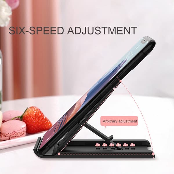 Bærbar, foldbar telefonholder til iPad, iPhone, Samsung, S23, skrivebordsbeslag