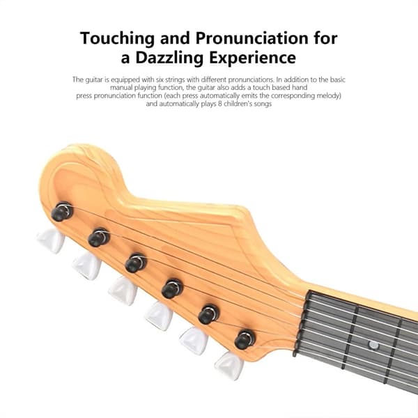 4-strängad elektrisk gitarrleksak för barn - Musikinstrumentpresent med ljus och ljud